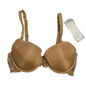 LingaDore Gel Bra in Bronze with Embroidered Lace - Elegant Smooth Underwire Bra